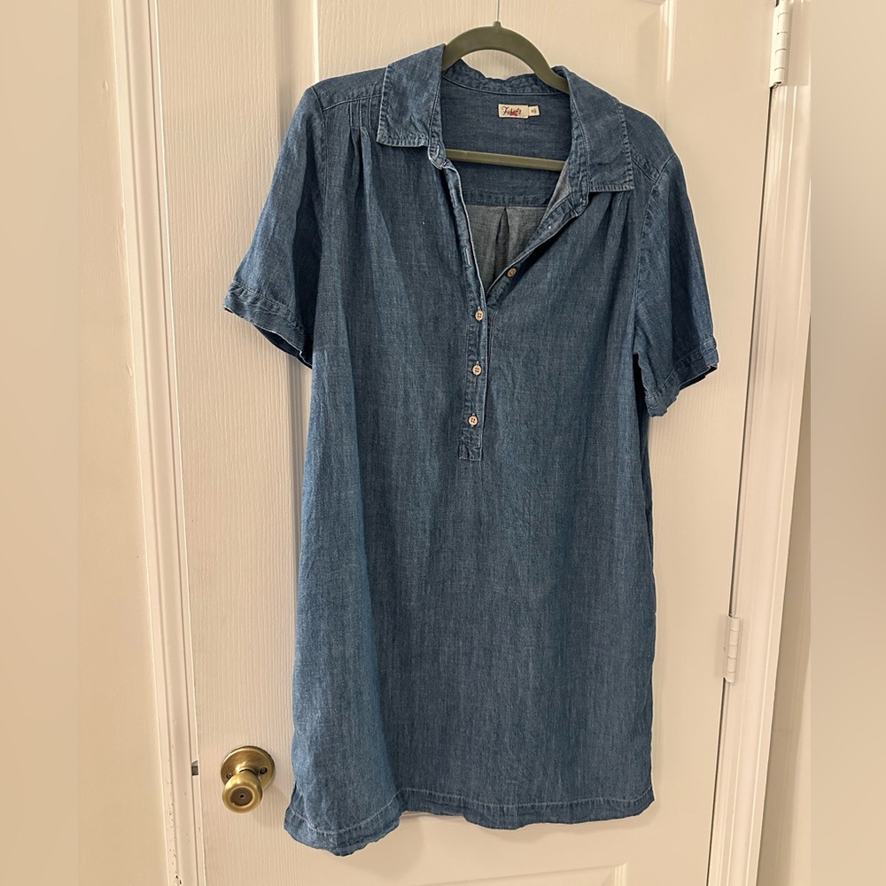 Faherty Hana Chambray Mini Shirtdress